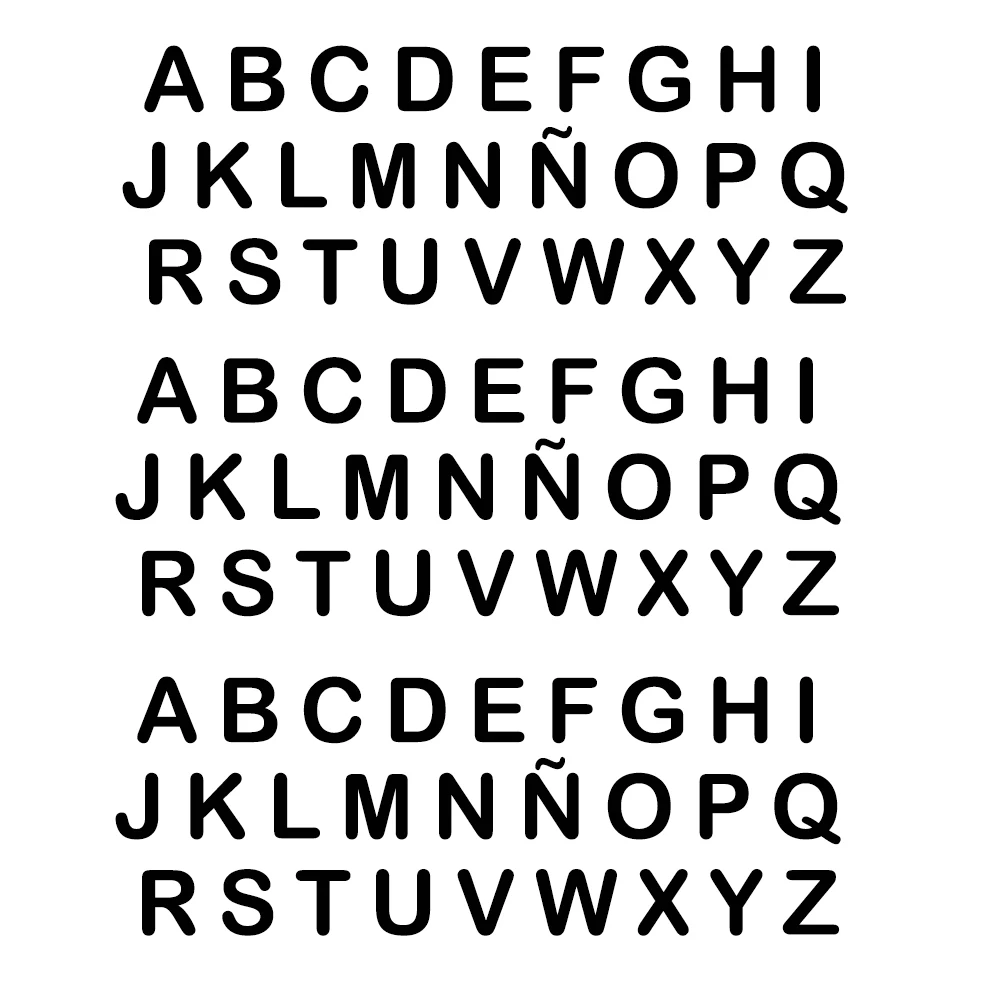 

1" 2" 3" 4" Black ABC Alphabet Letter Spanish Alphabet Letter Stickers Planner Teacher Car Sticker
