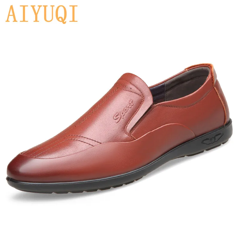 

AIYUQI Men's Loafers Genuine Leather Latest Trend Fashion Non-slip Men's Shoes Soft Sole Spring Casual Shoes Men