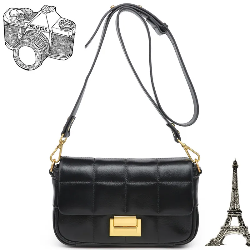 

Ladies Classic Messenger Bags Fashion Genuine Leather Single Shoulder Crossbody Bags Female Convenient Wallet Quality Handbags