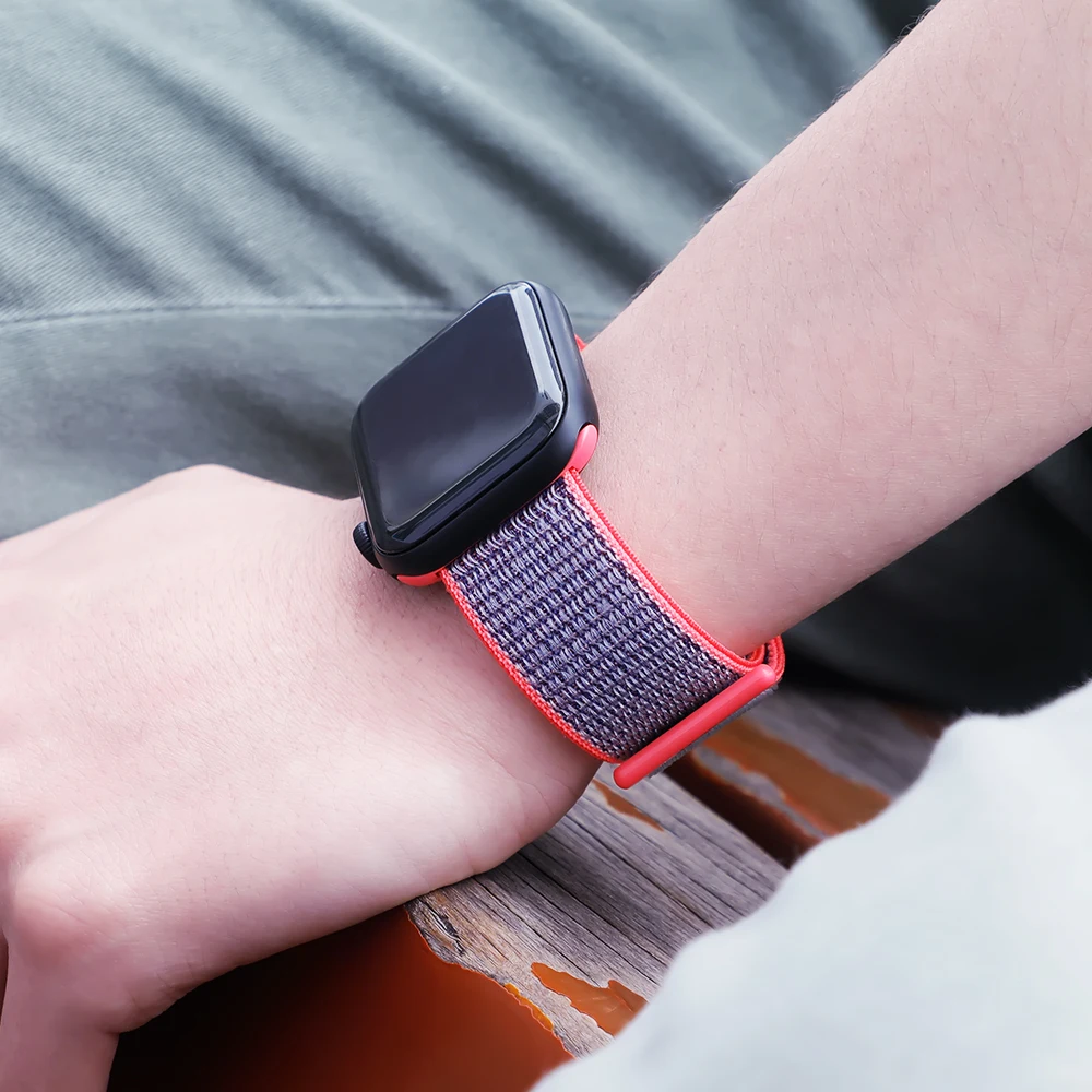 Нейлоновый ремешок для apple watch 44 мм/40 мм 4 5 iwatch 42 мм/38 мм 3 2 1 браслет красочные спортивные аксессуары для часов