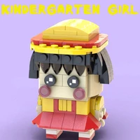 moc building block maker anime classic figure kindergarten girls assembly model kid toy creative diy build bricks birthday gift