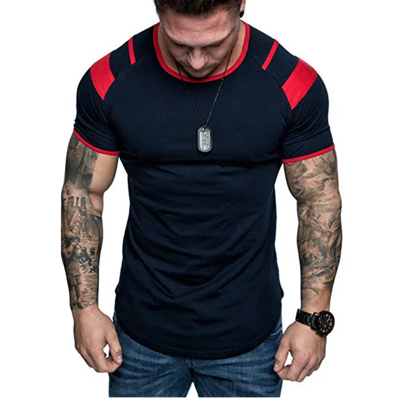 

T-Shirt Men's t shirts O-neck Slim Short Sleeve Bodybuilding Gym Top Clothing Casual t shirt men Fashion Oversized t shirt