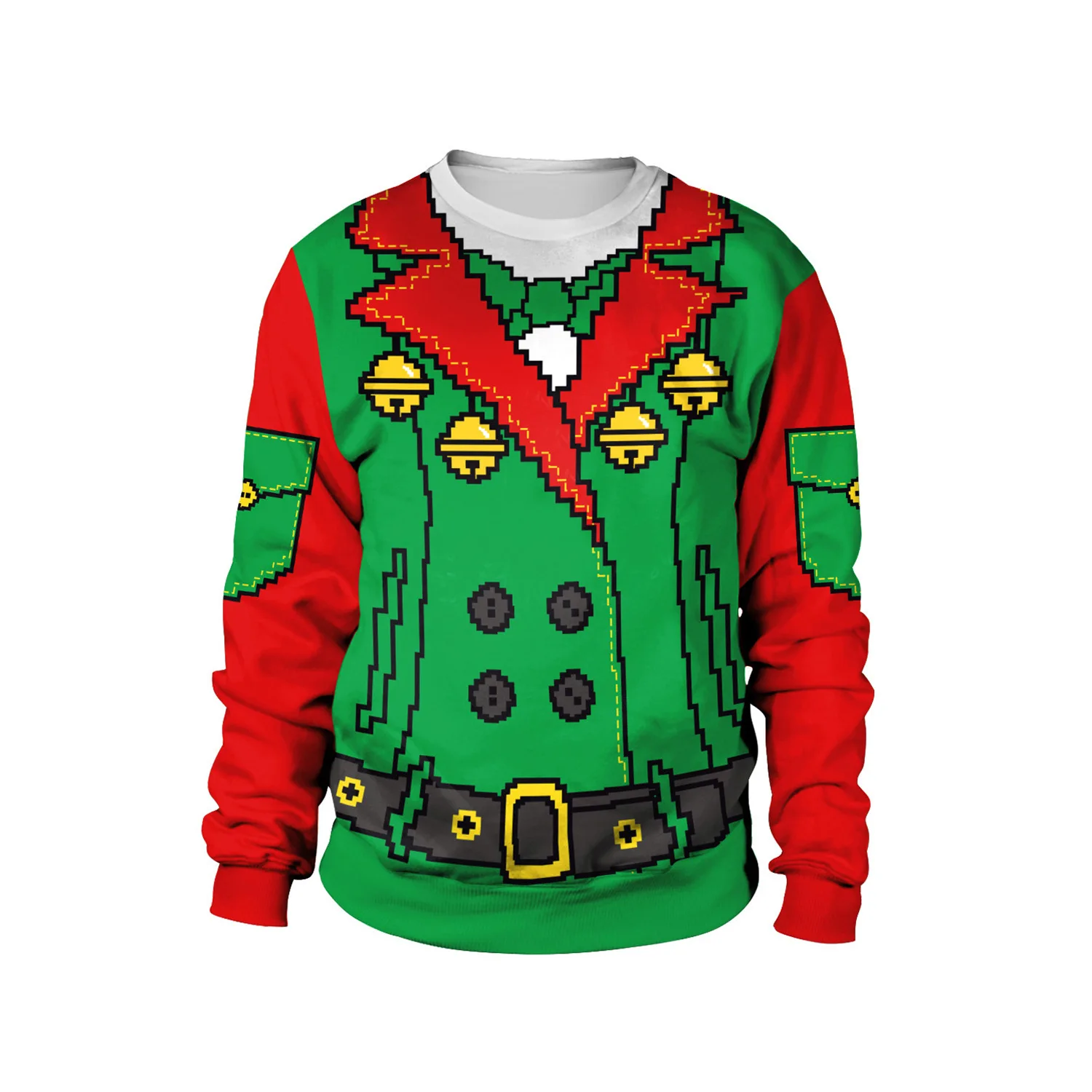 Size C New listing Christmas Sweaters Stylish Unisex Men Women Santa Claus Ugly Christmas Sweater Novelty Sexy RED Retro Sweater - Цвет: Size C