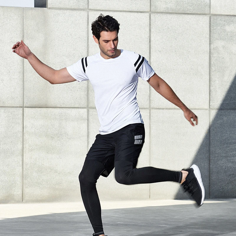 4 шт. мужской спортивный костюм дышащая эластичная одежда для тренировок бега