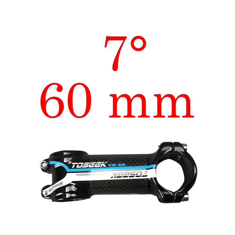 Blue 60mm Toseek велосипед стержень супер светильник 102 г! Угол 7 длина 70 мм-110 мм Высококачественный углеродный алюминиевый стержень красный синий зеленый желтый Глянец - Цвет: Blue 60mm