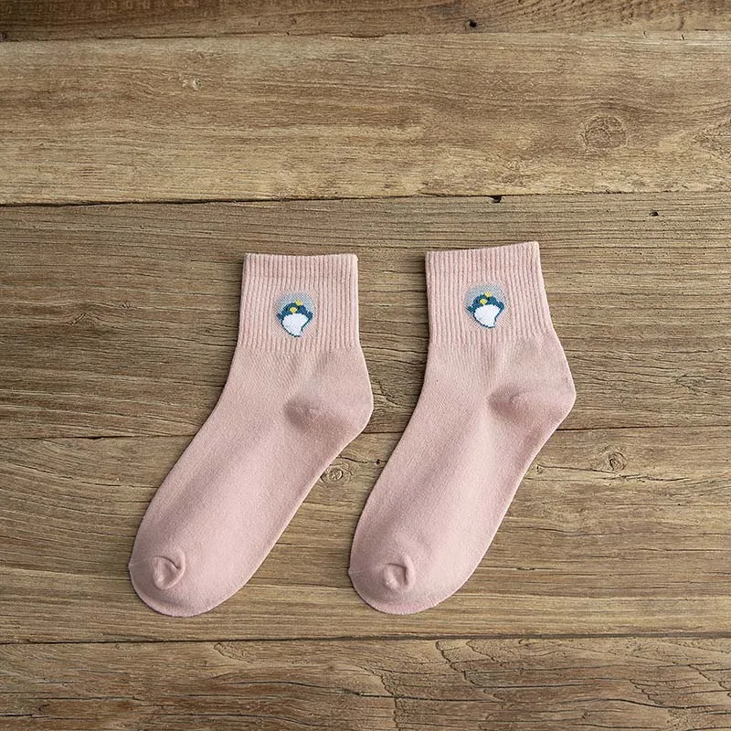 Pink Socks Креативные забавные носки из хлопка с разными милыми животными; женские носки; дизайн; милые носки с героями мультфильмов в стиле Харадзюку; Sokken - Цвет: Pink Socks