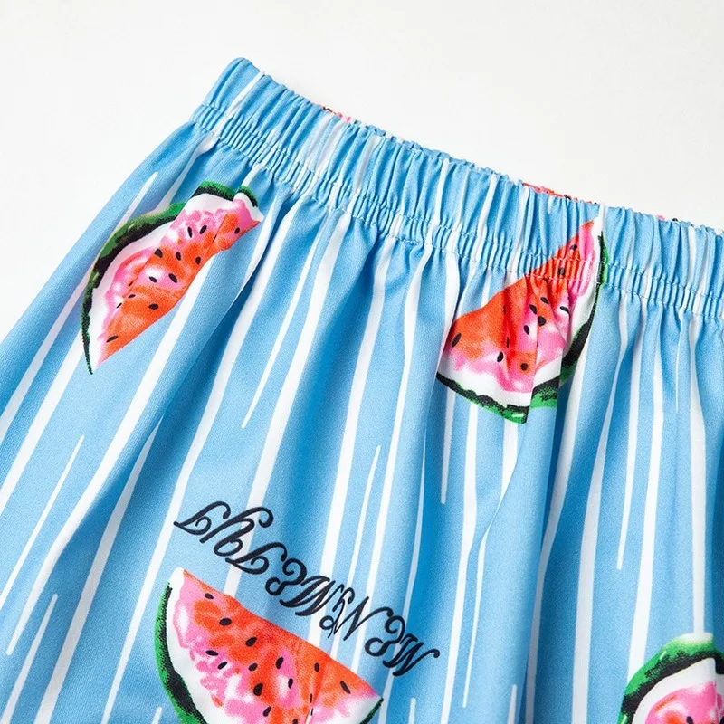 4XL Plus Size Women Summer Nice Pajama Sets Watermelon Printing Short Sleeve Pajamas Soft Pijamas Sleepwear Autumn Homewear