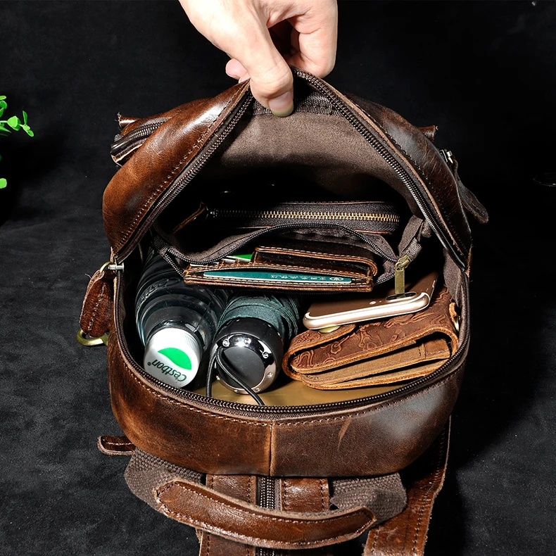 Дорожный повседневный рюкзак унисекс оригинальный кожаный модный ранец для