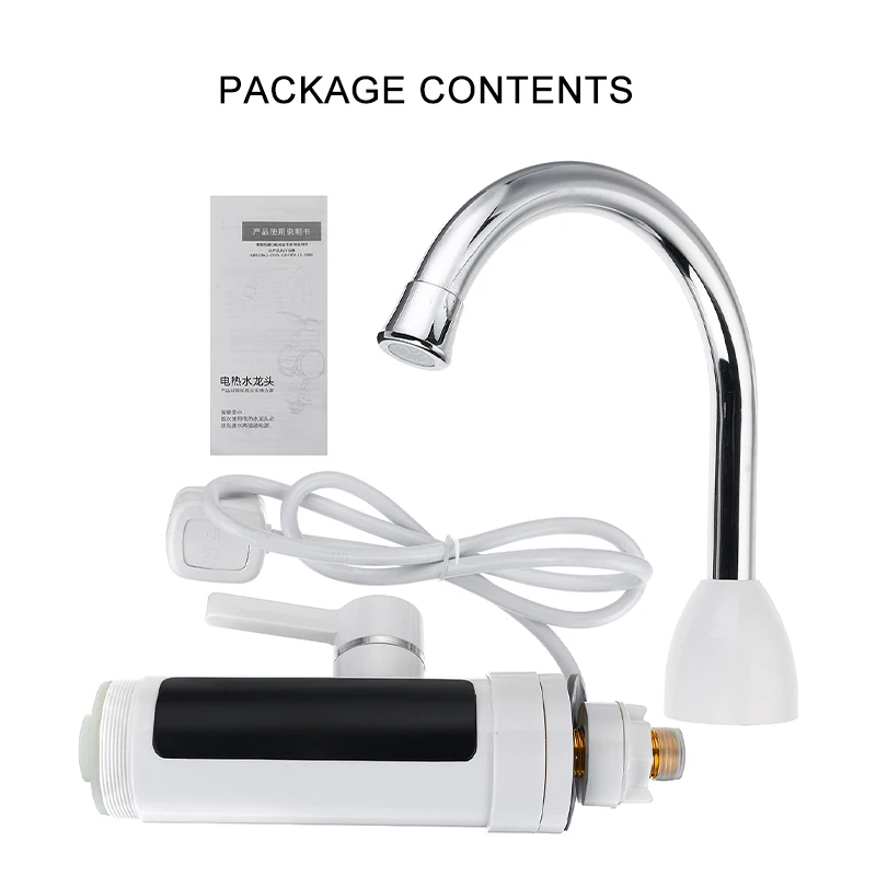 

3000W 220V Electric Kitchen Water Heater Tap Instant Hot Water Faucet Heater Cold Heating Faucet Digital Tankless Water Heater