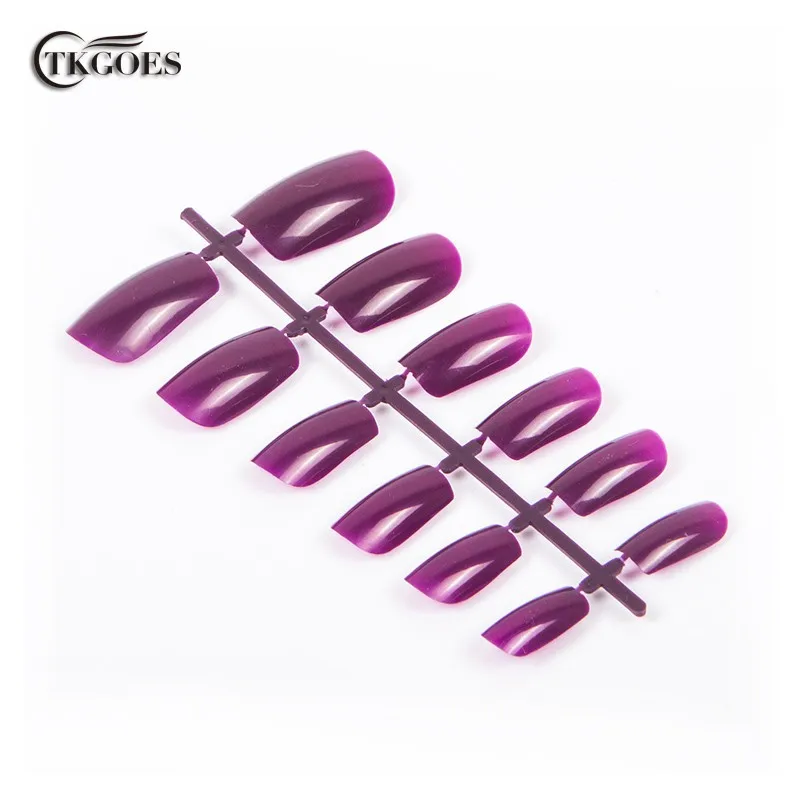 120 штук в упаковке темно-фиолетовые квадратные накладные ногти 10 размеров с