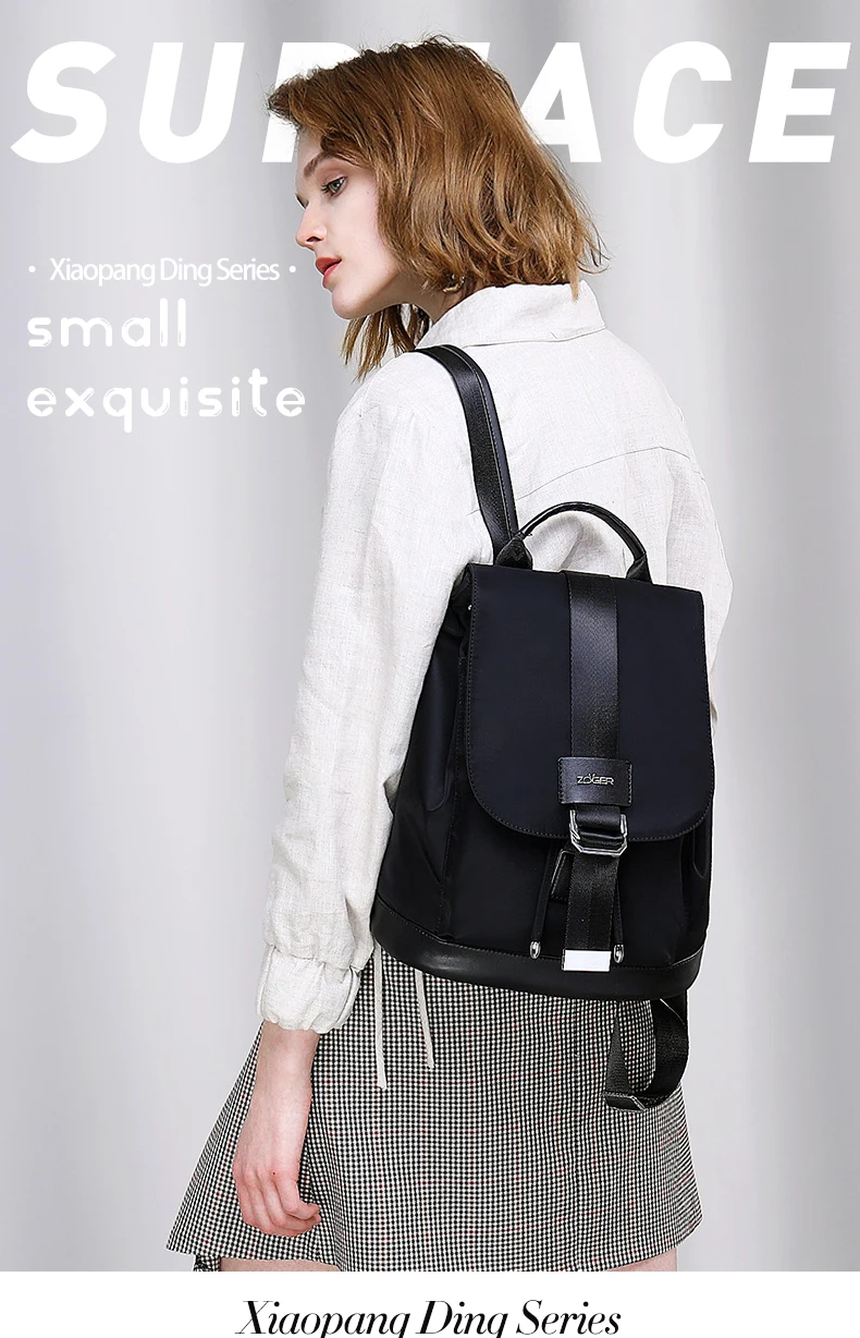 hot! Women's Backpack Student Bag Teen Girl Nylon Buckle Design Black Femme Mochila Women's Backpack Fashion Sac A Dos