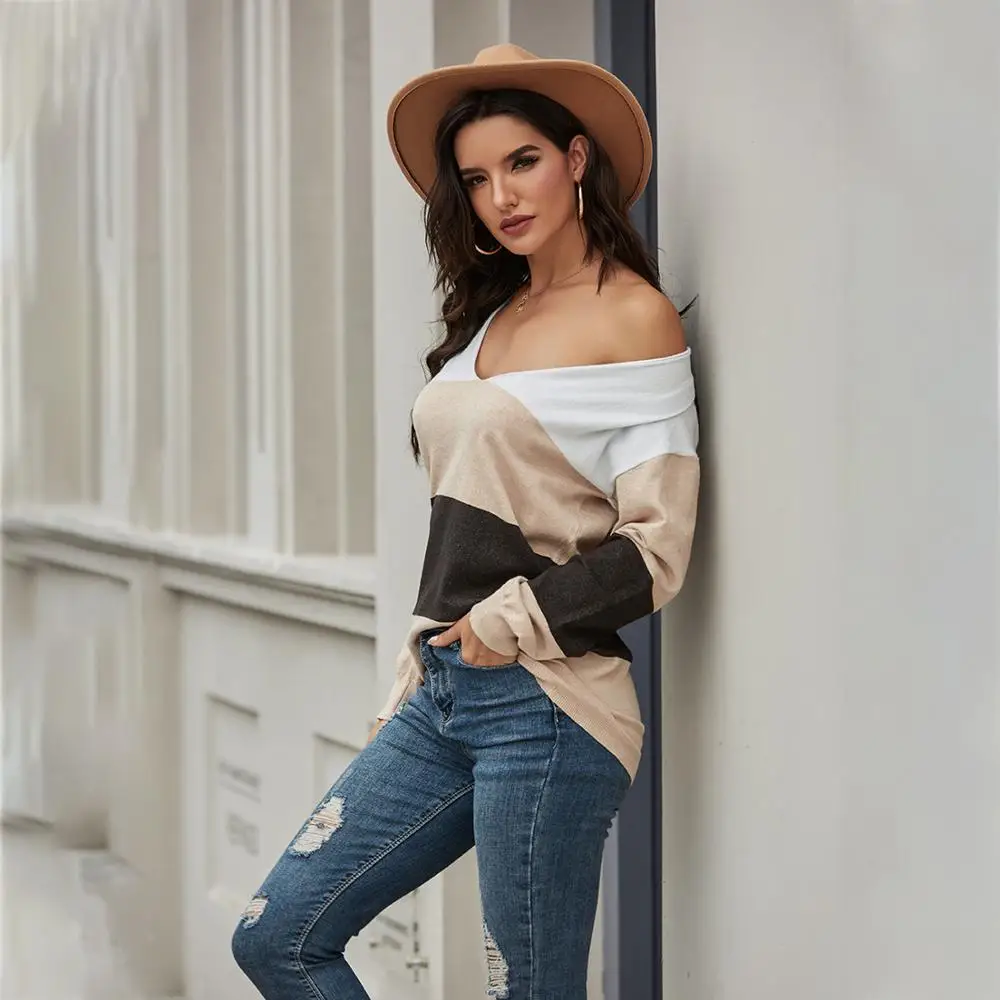 

Sweater Women 2020 New Arrival Winter 70% Cotton Warm Clothes Loose Casual V Neck Daily Long Sleeve Sweater