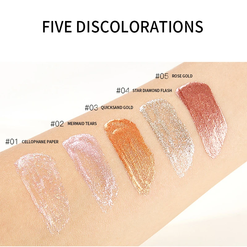 5 Colors Liquid Quicksand Eyeshadow Waterproof Band Glitter Pearlescent Luminous Cosmetics For Women Sparkles Makeup | Красота и