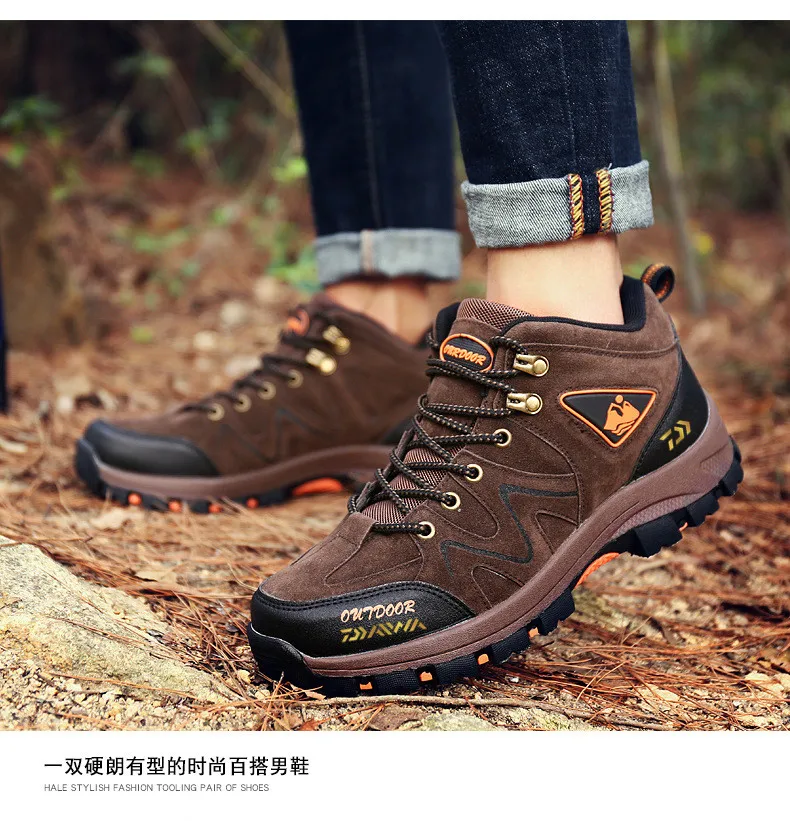 

Daiwa Fishing Shoes Hiking Waterproof Durable Casual Climbing Fishing Boots Outdoor Sports Lace-Up Round Toe Trekking Sneakers