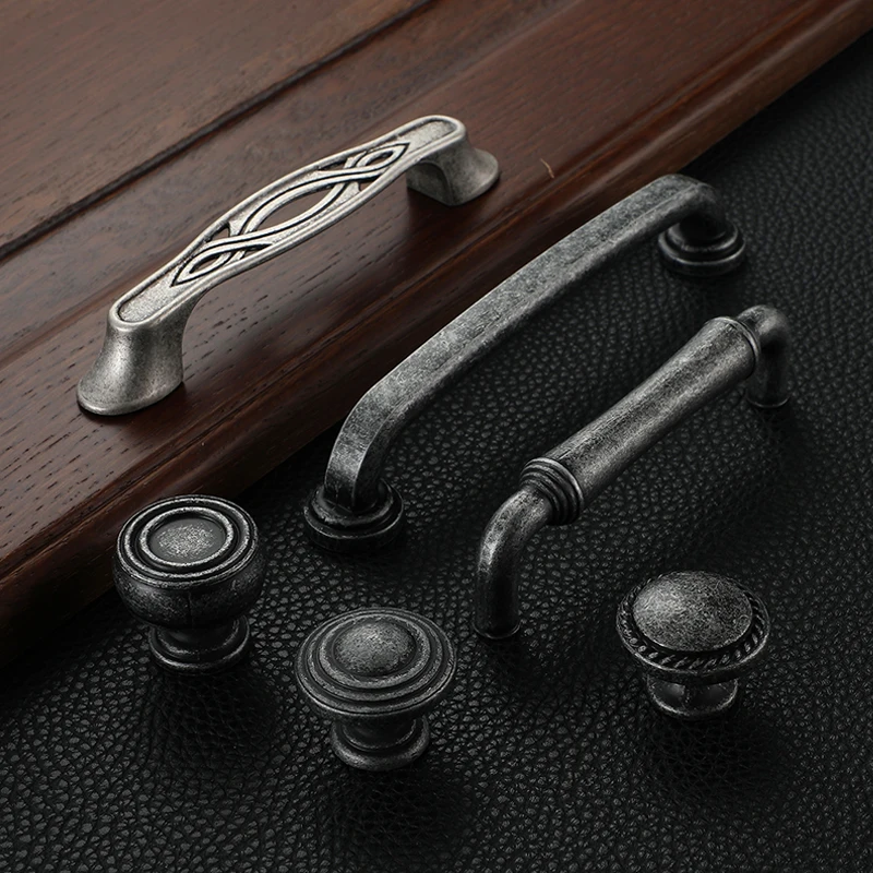 AOBT винтажные технические дверные ручки ящика серые бронзовые шкафа деревянные