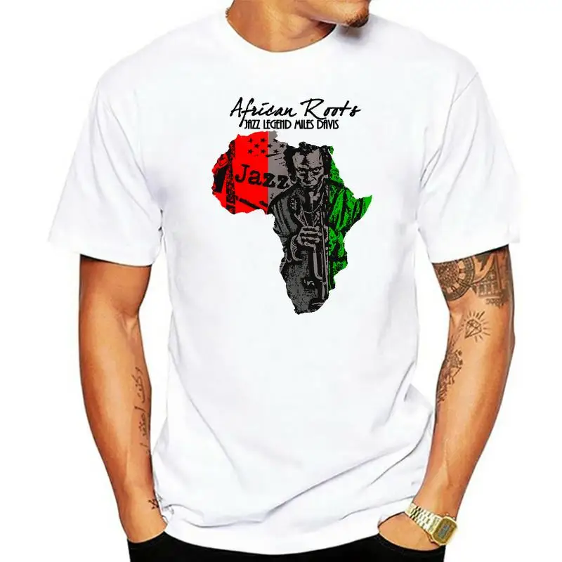 

2019 Fashion Casual Men T-shirt Africa T-Shirt, African Map, Black History, Rastafari, Reggae Cotton MILES DAVIS