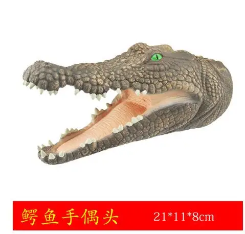 crocodile Детские игры Акула динозавр ручная кукла мягкая резиновая голова животного руки куклы Реалистичная Акула Модель фигурка игрушки для детей Подарки - Цвет: crocodile
