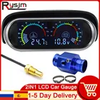 Измеритель температуры воды в автомобиле, 12 В, 24 В, с ЖК-дисплеем, термометр, вольтметр, датчик 2 в 1, измеритель температуры и напряжения, 10 мм, адаптер датчика 18NPT