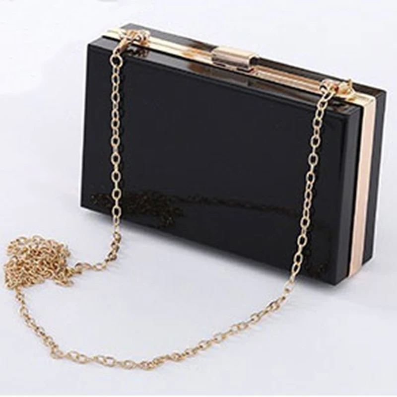 

Transparent Ladies Bag 2021 Acrylic Color Box Brand Ladies Evening Dress Portable Messenger Bag Wedding Female Clutch Bag