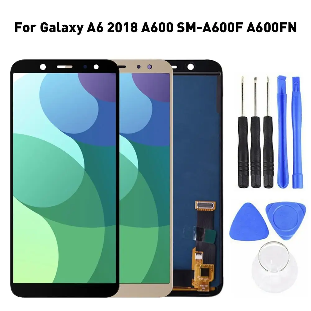 

Для SAMSUNG Galaxy A6 2018 A600 ЖК-дисплей сенсорный экран дигитайзер сборка запасная часть для SAMSUNG A6 A600F A600FN LCD