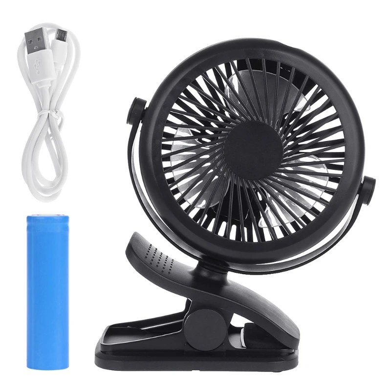 

UK-360° Portable Travel Fan Rechargeable USB Clip On Mini Desk Pram-Cot Car Fan