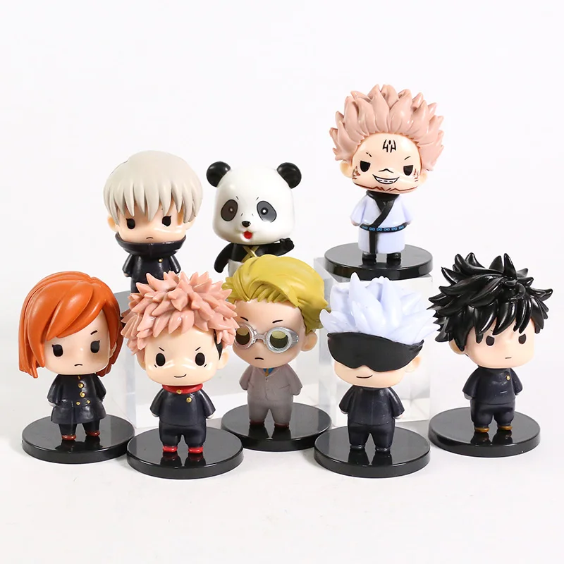 

8 шт Jujutsu кайсен Gojo Satoru Itadori Юдзи Fushiguro Megumi Kugisaki нобаро Inumaki Toge панда фигурки Brinquedos Figurals