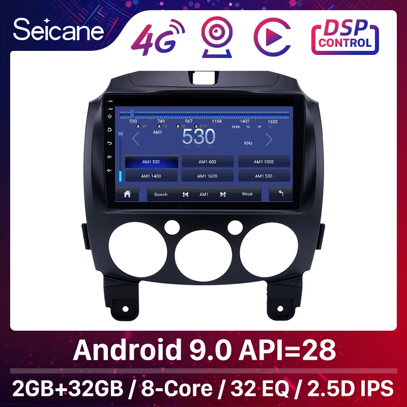 Автомагнитола Seicane 2 Гб ОЗУ Android 9 0 GPS дюймов 2Din мультимедийный плеер для MAZDA