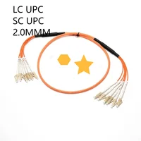 6 Pieces Armored LC UPC-SC UPC 2.0mm Armored Fiber Pigtail Patch Cord Jumper Cable MM OM2 Simplex Optic for Network Pigtail
