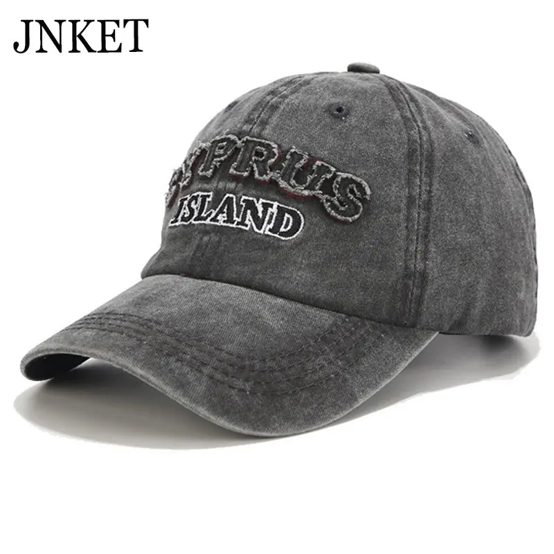

JNKET Retro Embroidery Unisex Baseball Cap Washed Denim Baseball Hats Outdoor Sports Sunhat Adjustable Snapbacks HatsCasquette