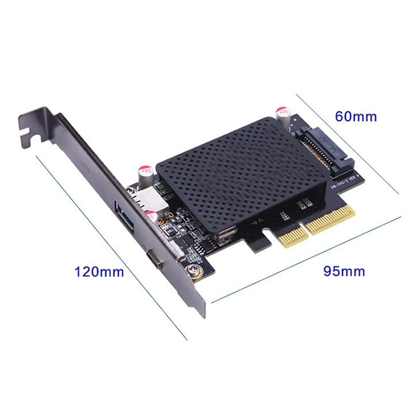 

USB3.1-A+C Expansion Card PCI-E 10G Adapter Card Desktop Type-A+C Interface Card Adapter