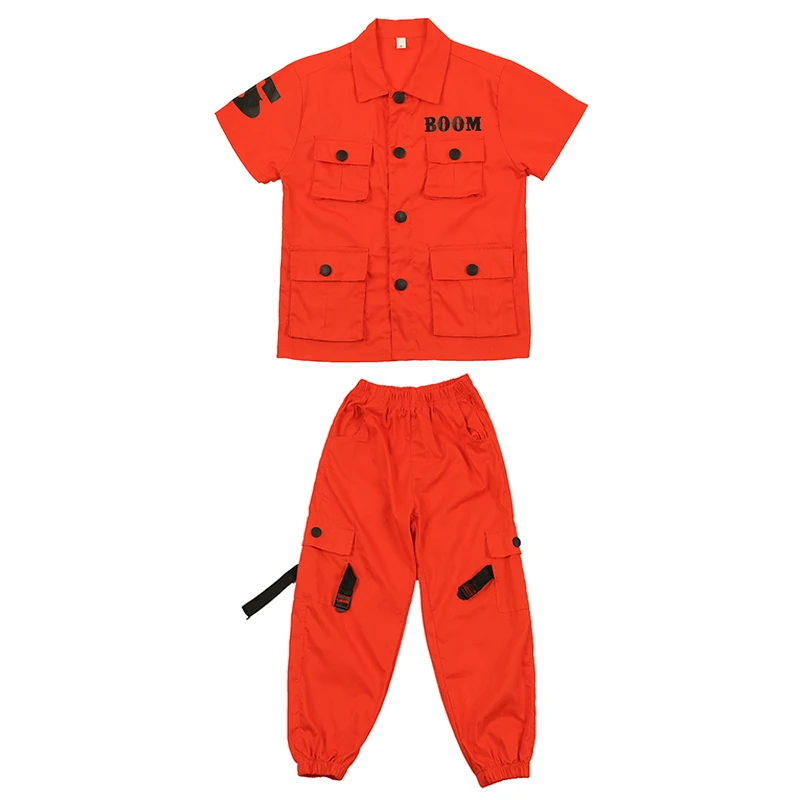 

Jazz Hiphop Dance Costumes Stage Competition Clothing Hip Hop Clothes Children Pop Street Dance Wear Suit For Kids Boys 120-170