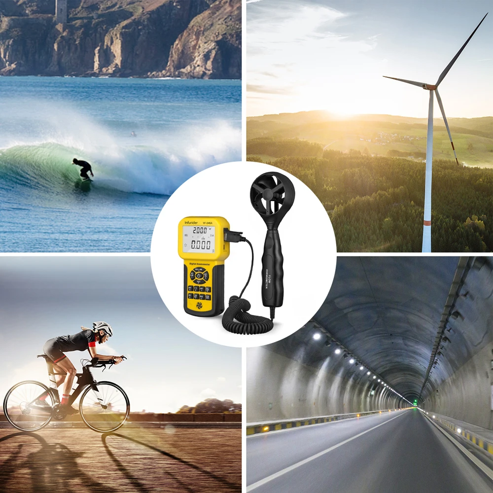 Цифровой анемометр ручной измеритель скорости ветра 846A для измерения потока