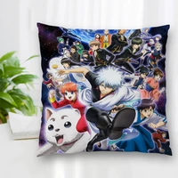 custom square pillowcase japanese anime gintama soft pillow cover zippered more size two sides decorative cushion cover diy gift