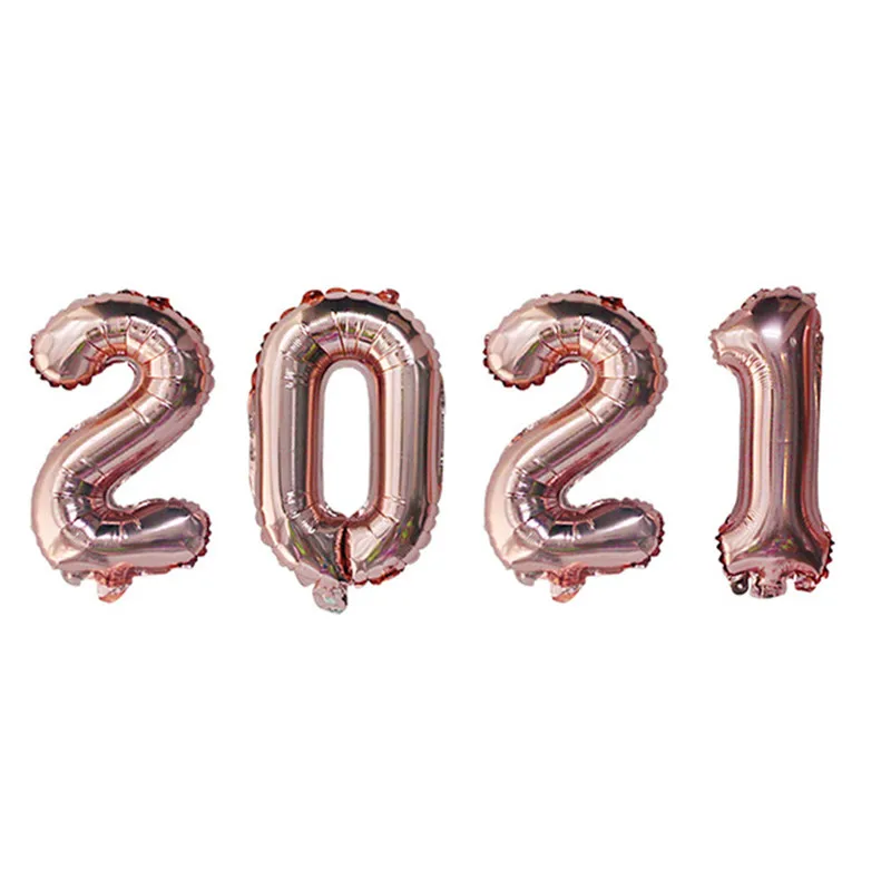 4 шт 16 дюймов 2021 количество фольги шары золото серебро Globos Navidad с Рождеством шар 2020