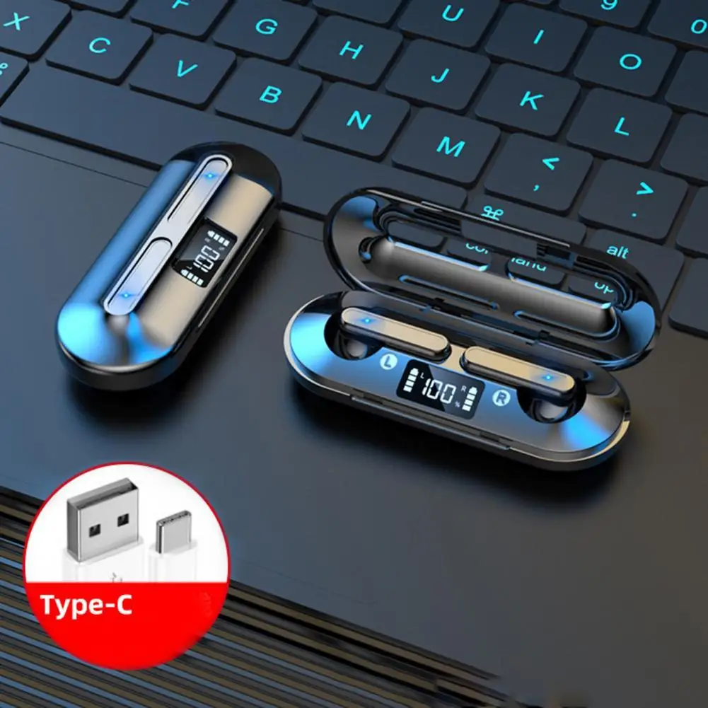 

Mini TWS Wireless Earphones Bluetooth 5.2 Headphones Sports Earbuds Headset Noise Reduction In-ear Earphones Digital Display