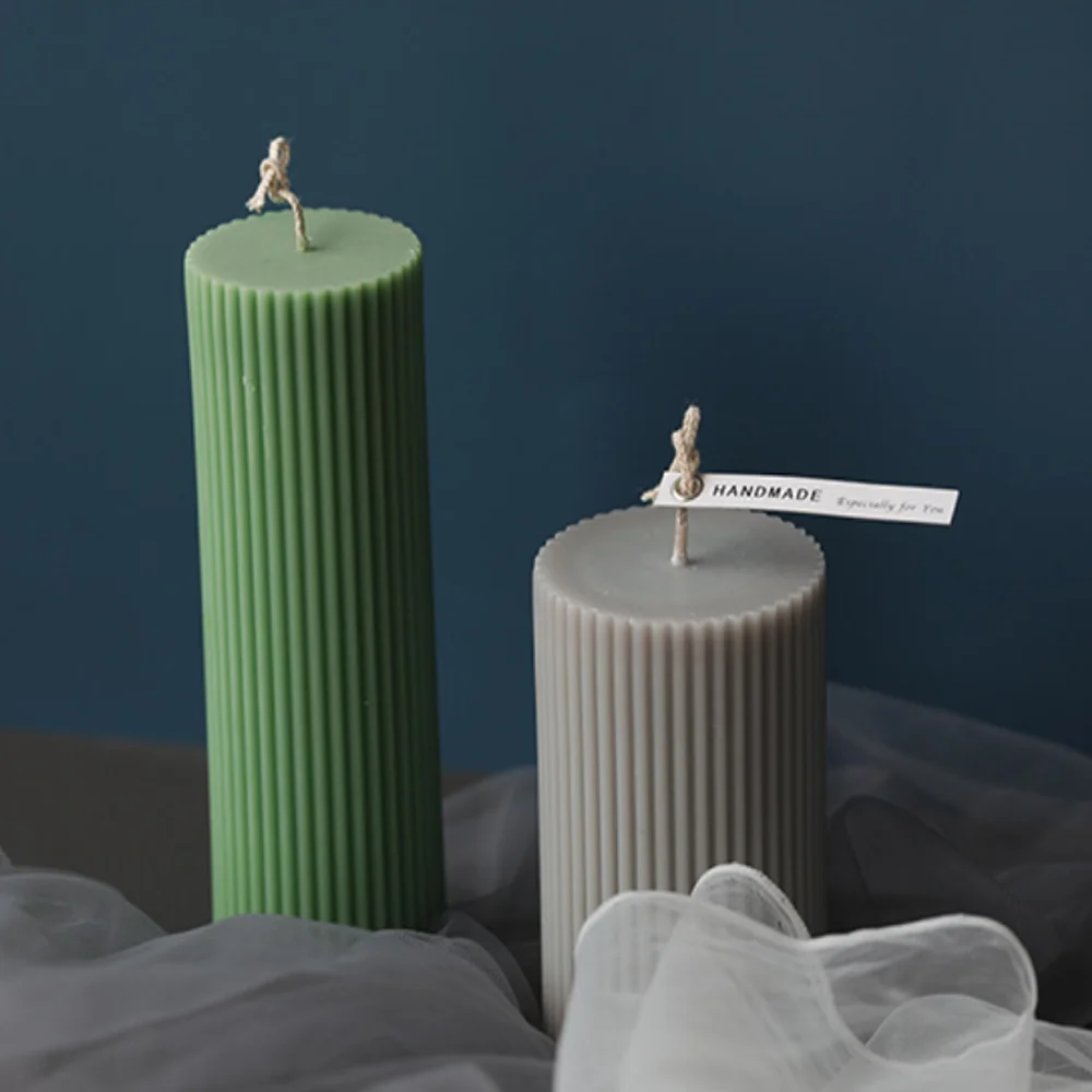 Long Stripe Acrylic Pillar Roman Column Candle Molds Plastic Cylinder Rib Making Kit Mould DIY Bougie Handmade Supplies | Дом и сад
