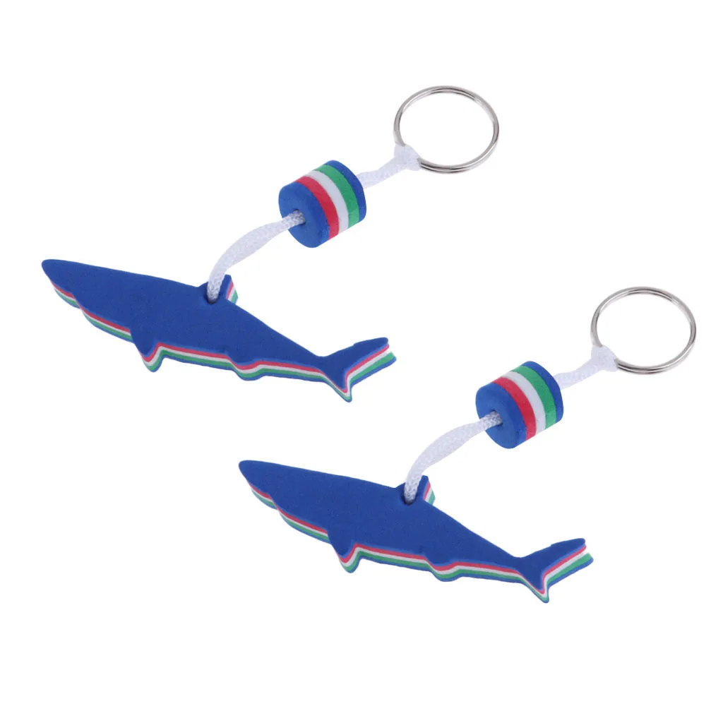 

2Pcs Lightweight Floating Shark Keychain Keyring For Swim Surf Beach Sports