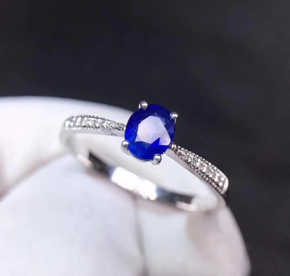Изысканные ювелирные изделия из сапфира кольцо натуральный 0.55ct Unheat Королевский