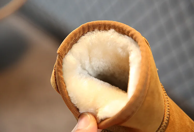 Модные детские теплые плюшевые ботинки Зимние ботильоны для мальчиков и девочек