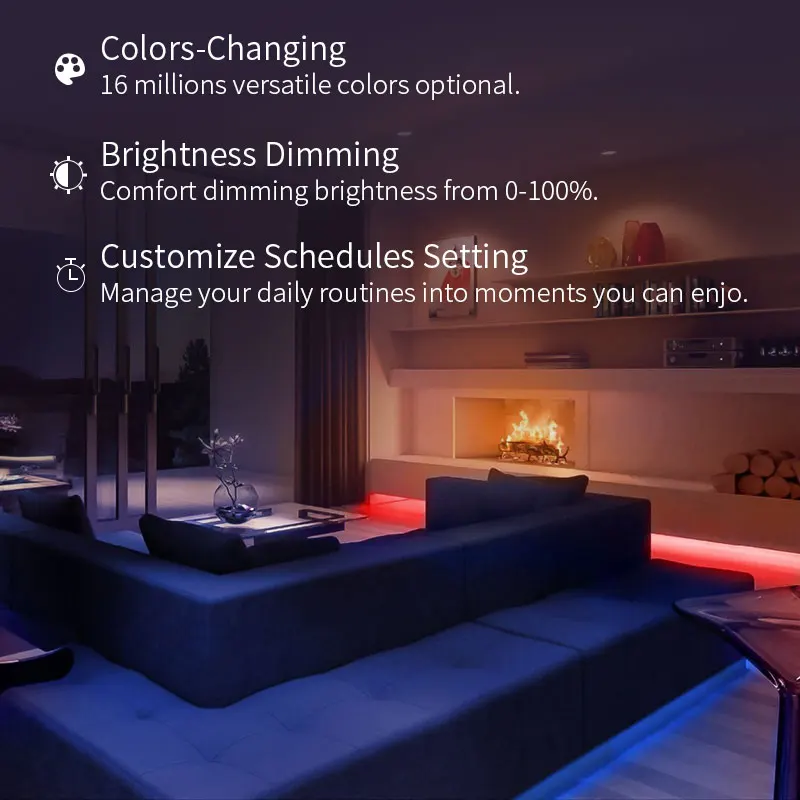 

Xiaomi Yeelight LED Smart Control Light Strip 2m Standard Version with 1m Extention Pack Work with Mijia App