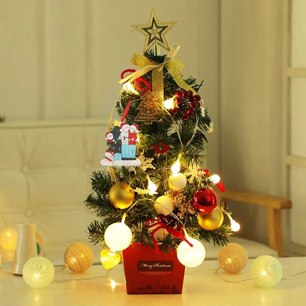 

50 см мини стол Рождественская елка светодиодная подсветка украшение для дома настольное украшение для сосны новогодние подарки