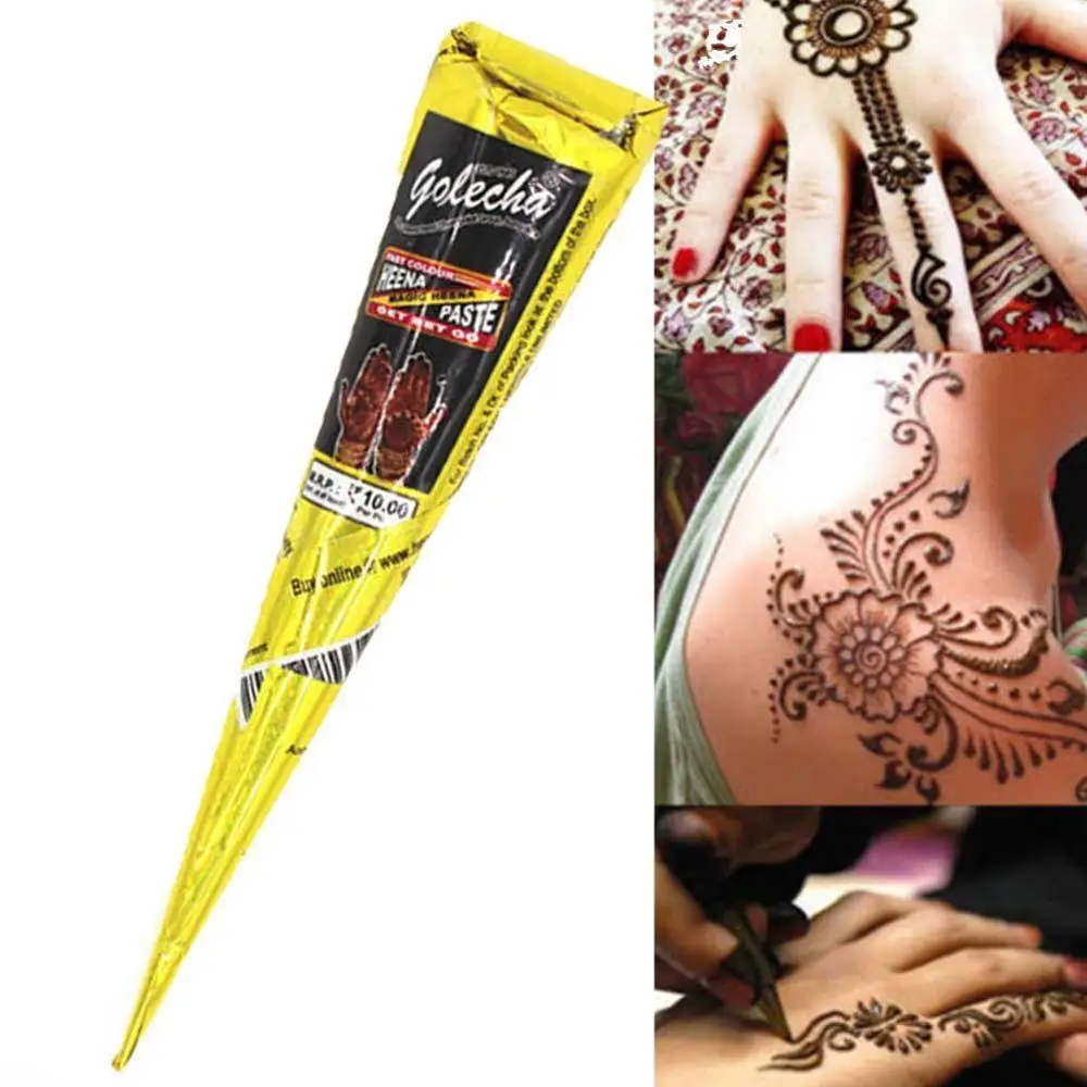 Черная хна конусы индийская Хна тату паста для Временной Татуировки боди-арт