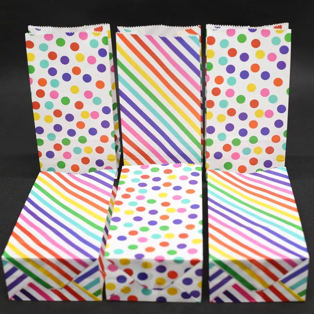 Цветной пакет из крафт-бумаги в горошек сумочки для вечеринок пакеты конфет