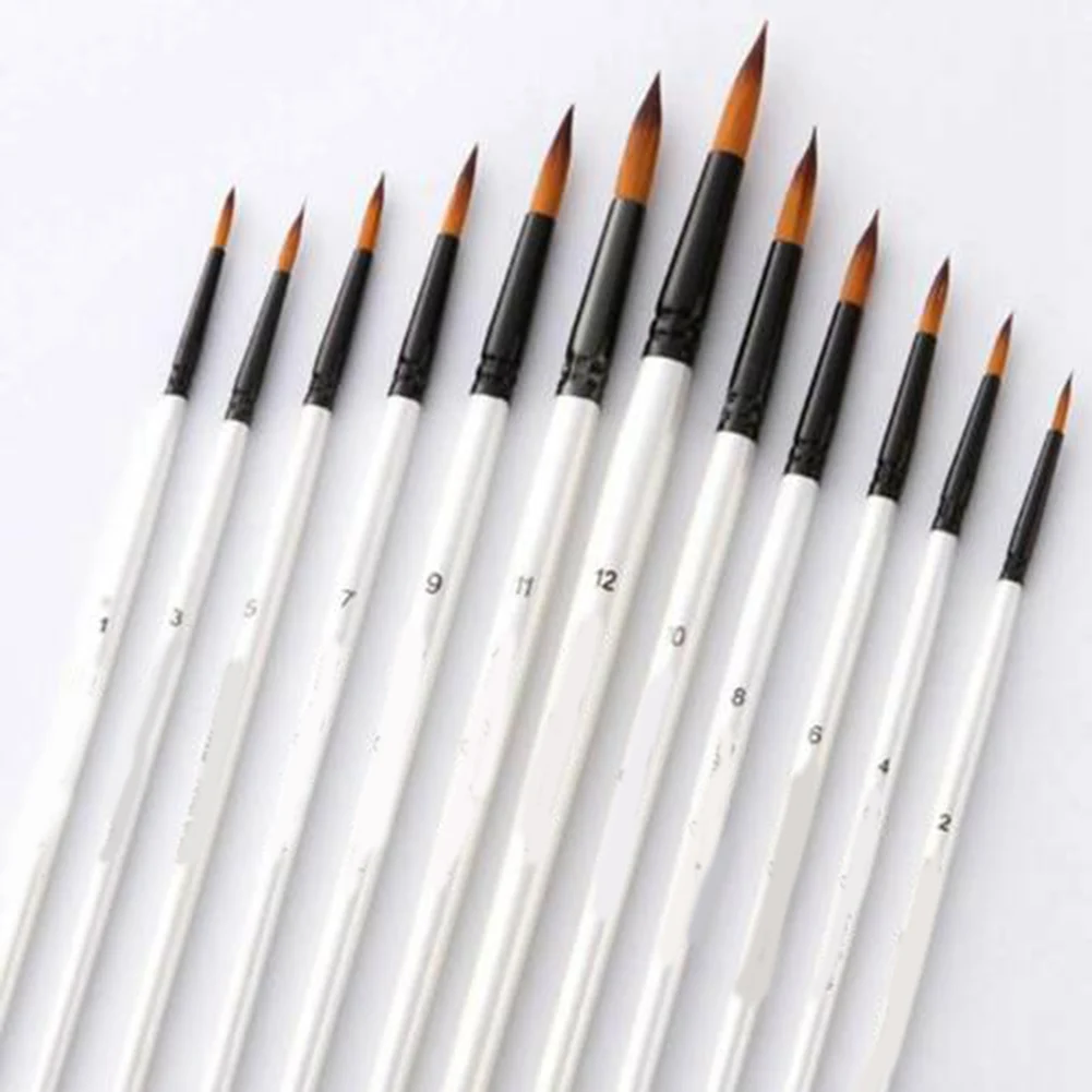 

12 Pcs Artist Brush Set Painting Brushes Assorted Artist Kids Paint Hobby Craft Art SGA998