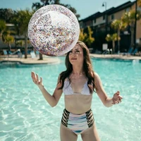 inflatable sequin beach ball glitter inflatable swim pool giant fun kids adult outdoor summer water toys pvc beachball