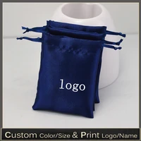 satin bag for packaging jewelrymakeupgiftweddingpartystoragehairshoe bag silk cloth dustproof pouch custom print logo9x12