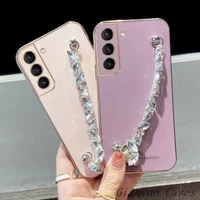 plating glossy diamond bracelet chain soft phone case for samsung a32 a52 a72 s20 s21 s22 plus ultra pro fe a 71 51 note 10 20