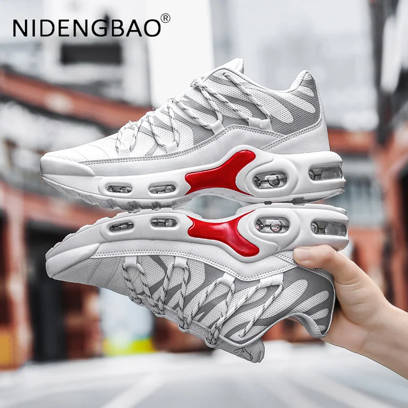 Air Cushion Running Shoes Men's Sneakers Breathable Damping Marathon Sports Shoes Gym Athletic Trainers Heighten Casual Footwear