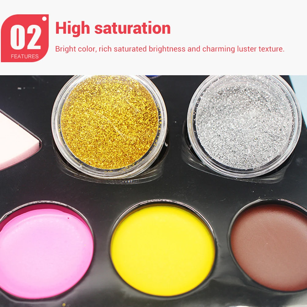

Halloween Face Paint Kit 14 Colors Halloween Costume Face Painting Kit Safe Face & Body Paint For Kids Teens Toddlers Adults