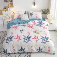 tropical leaves plants printed 4pcs kids bed cover set duvet cover adult child bed sheet pillowcase comforter bedding set 61014